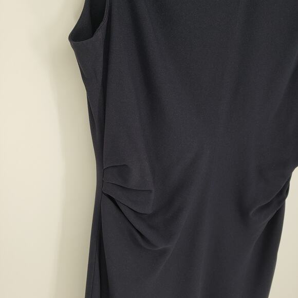 MM Lafleur Eleanor Dress 16 Midnight Navy Blue Twist Ruched A Line Minimalist - Picture 9 of 12
